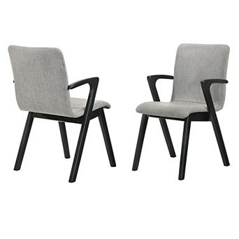Armen Living Varde 2 pc Mid-Century Upholstered Dining Chair Set