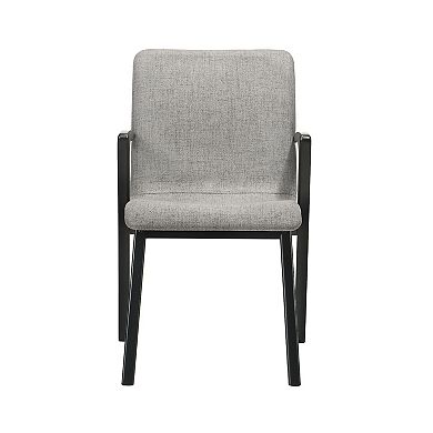 Armen Living Varde 2-Piece Mid-Century Upholstered Dining Chair Set