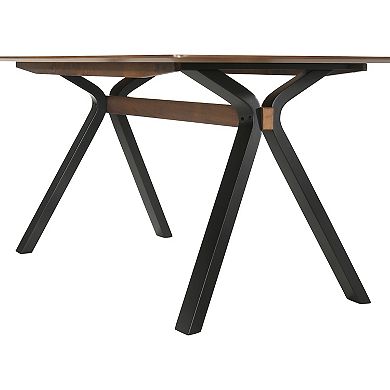 Armen Living Laredo 63-in. Mid-Century Modern Walnut Wood Dining Table