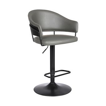 Armen Living Brody Faux-Leather Swivel Barstool