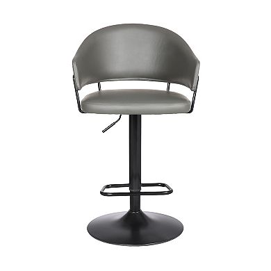 Armen Living Brody Faux-Leather Swivel Barstool