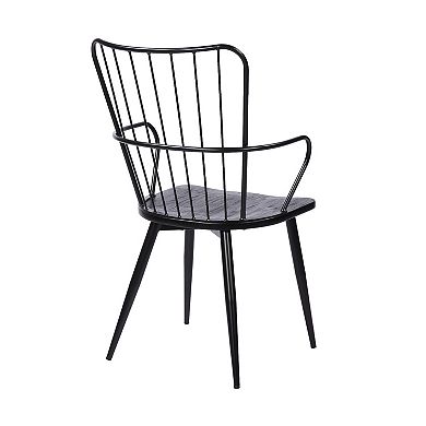 Armen Living Parisa High-Back Steel-Framed Side Chair
