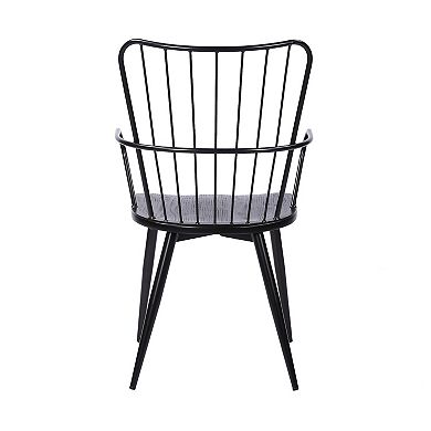 Armen Living Parisa High-Back Steel-Framed Side Chair
