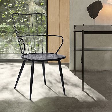 Armen Living Parisa High-Back Steel-Framed Side Chair