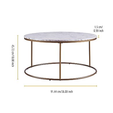 Teamson Home Marmo Round Coffee Table