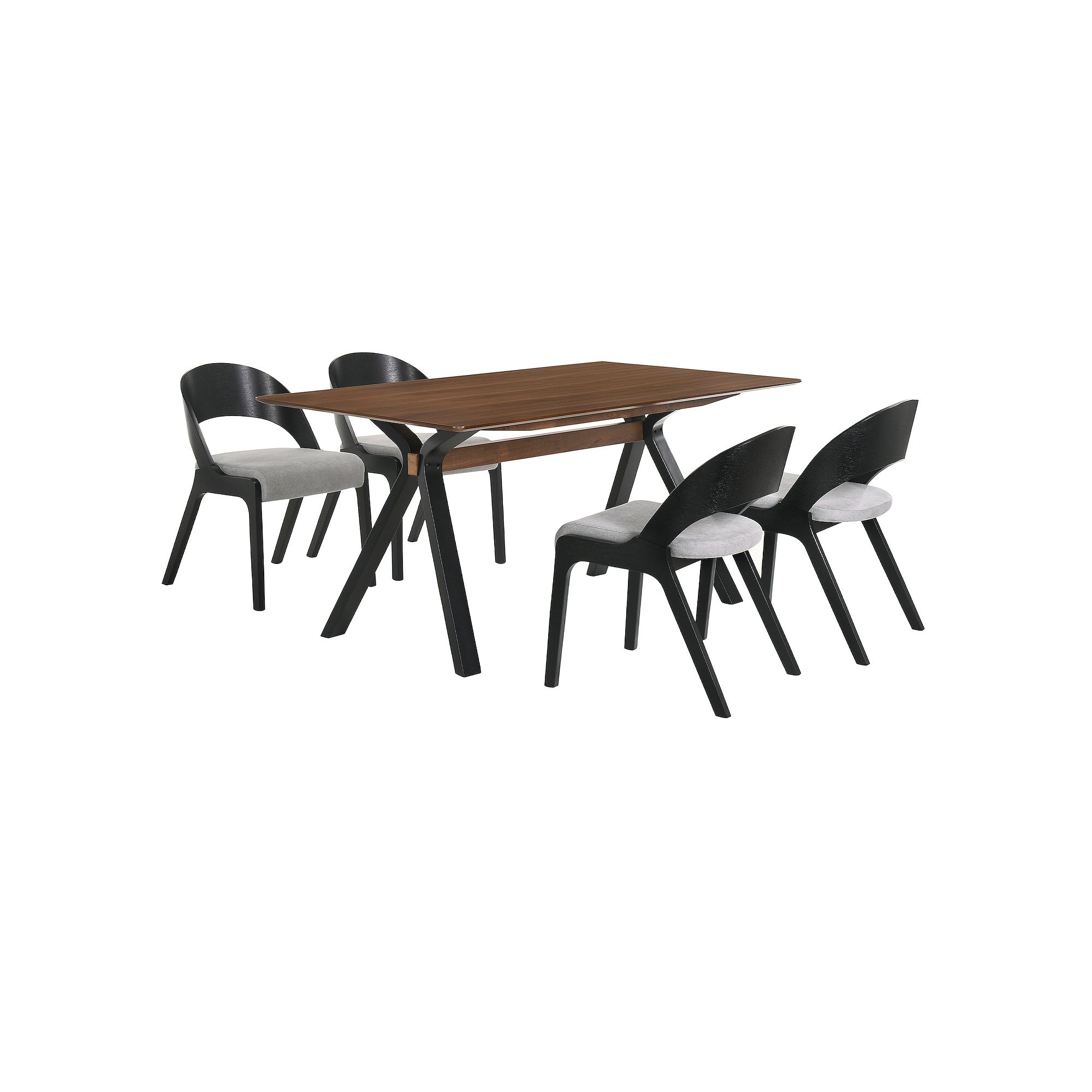 Armen Living Laredo & Polly 5-Piece Dining Set, Gray Black Brown