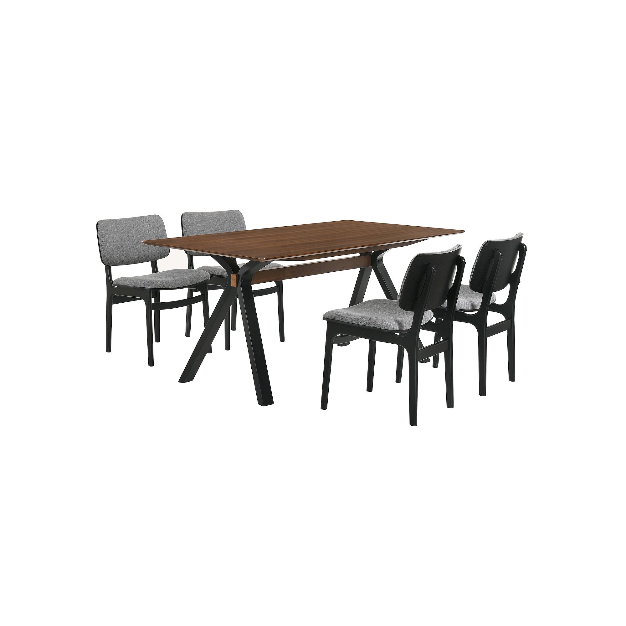 Armen Living Laredo & Lima 5-Piece Dining Set, Gray Black Brown