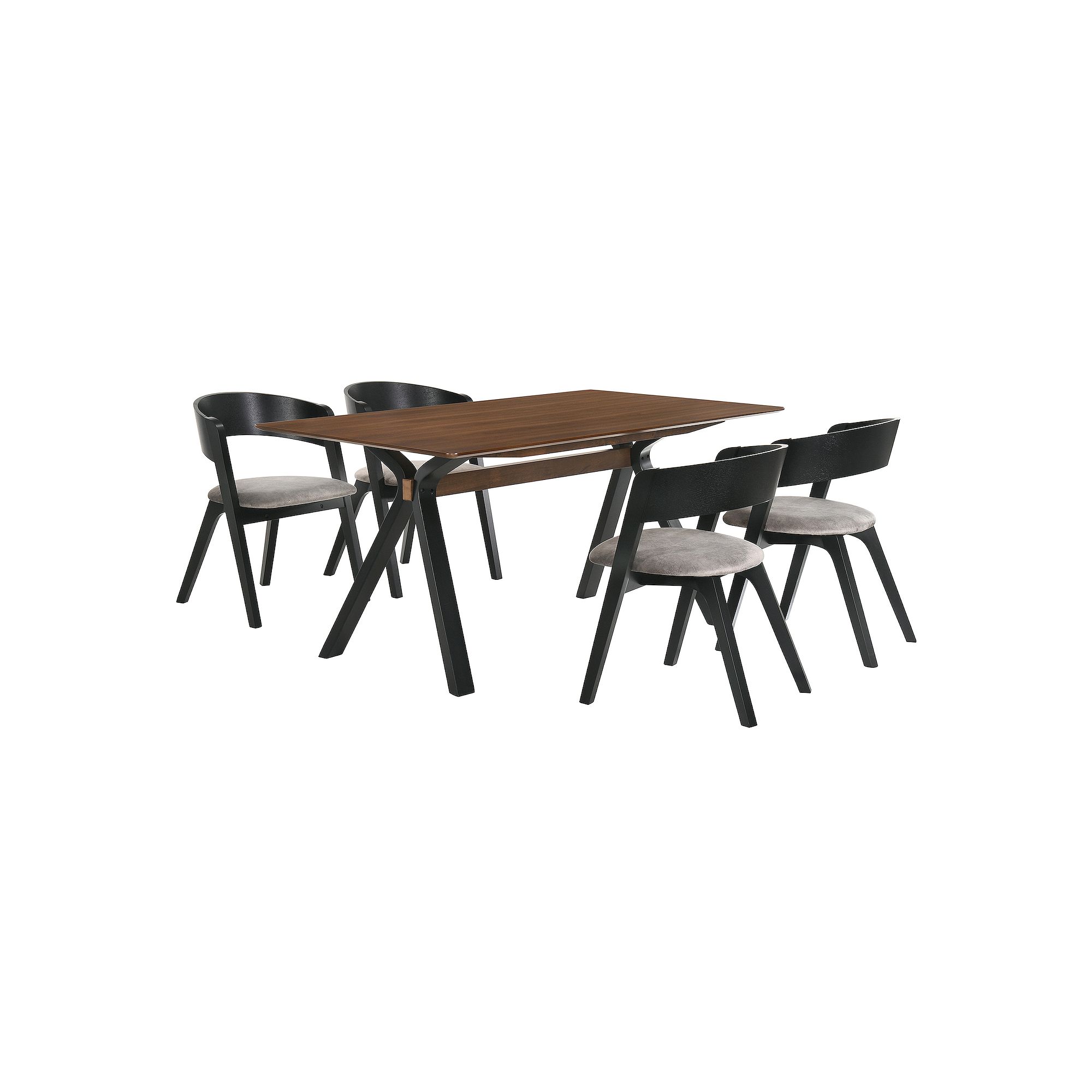Armen Living Laredo & Jackie 5-Piece Dining Set, Gray Black Brown