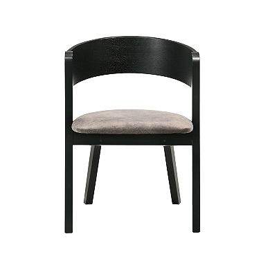 Armen Living Jackie 2-Piece Mid-Century Upholstered Dining Chair Set