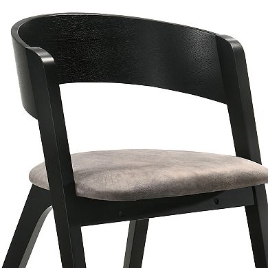 Armen Living Jackie 2-Piece Mid-Century Upholstered Dining Chair Set