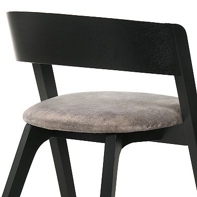 Armen Living Jackie 2-Piece Mid-Century Upholstered Dining Chair Set