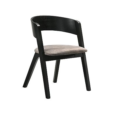 Armen Living Jackie 2-Piece Mid-Century Upholstered Dining Chair Set