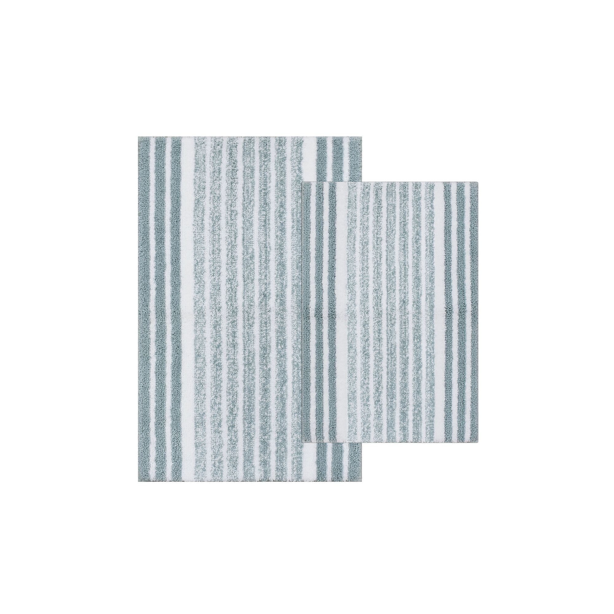 The Big One® 2-pack Printed or Solid Bath Rug, Blue Stripe