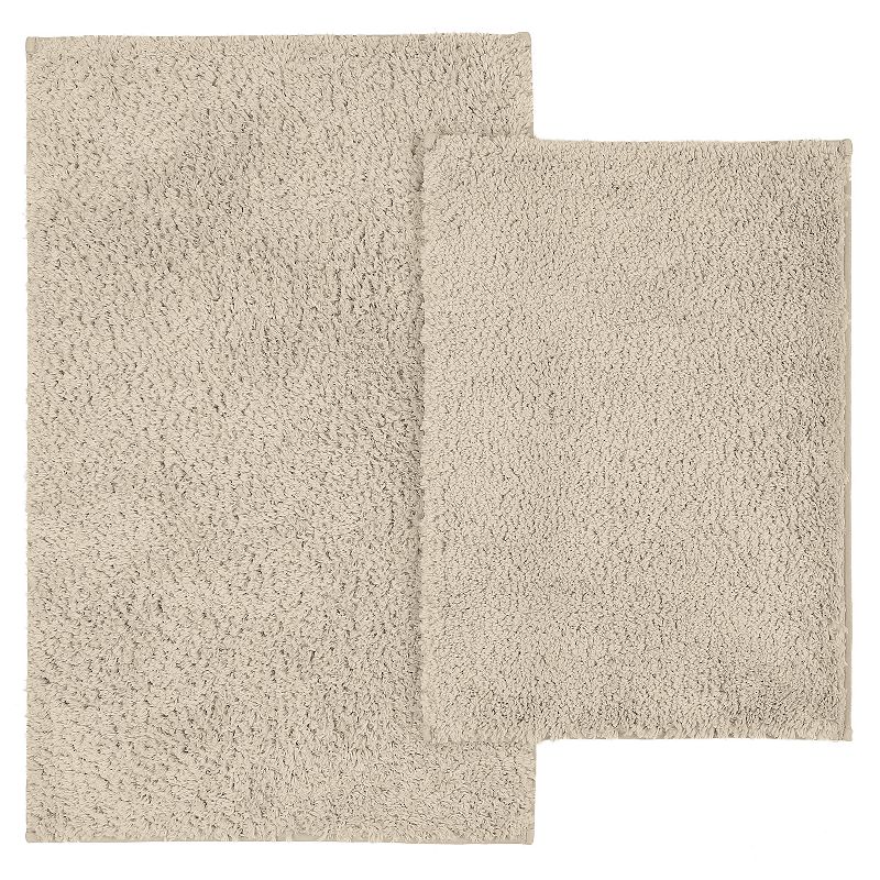 The Big One 2-pack Printed or Solid Bath Rug, Beig/Green, 2 Pc Set