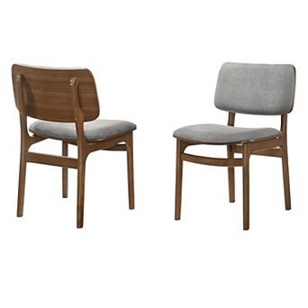 Armen Living Lima 2 pc Upholstered Wood Dining Chair Set