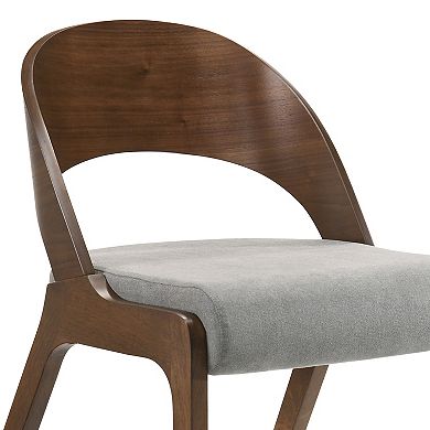Armen Living Polly 2-Piece Mid-Century Upholstered Dining Chair Set