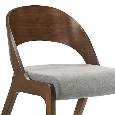 Armen Living Polly 2-Piece Mid-Century Upholstered Dining Chair Set