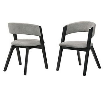 Armen Living Rowan 2 pc Upholstered Dining Chair Set