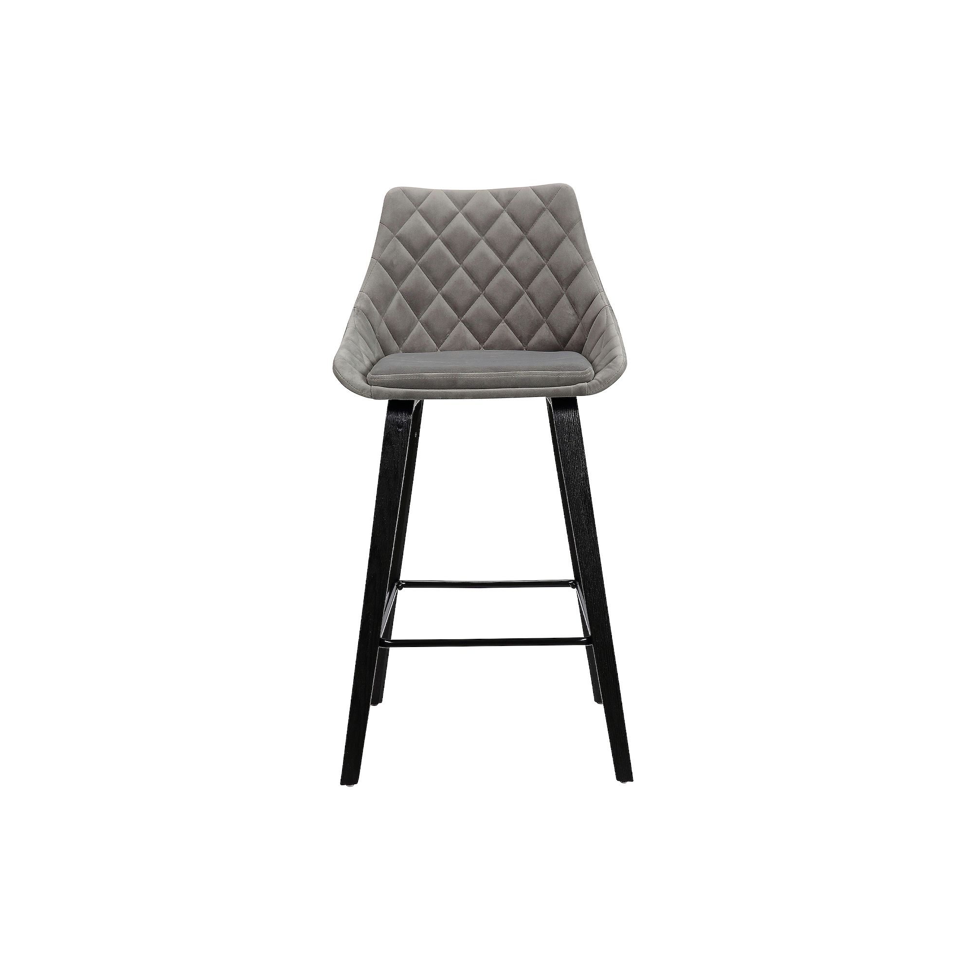Armen Living Dani Faux-Leather Barstool, Gray Black