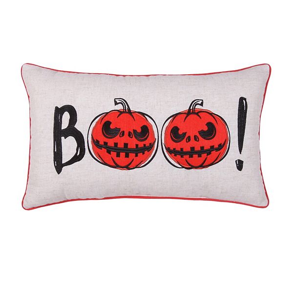 Tempo Home Pumpkins BOO Halloween Lumbar Oblong Throw Pillow