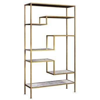 Teamson Home Marmo Large 5 tier Faux-Marble Display Shelf