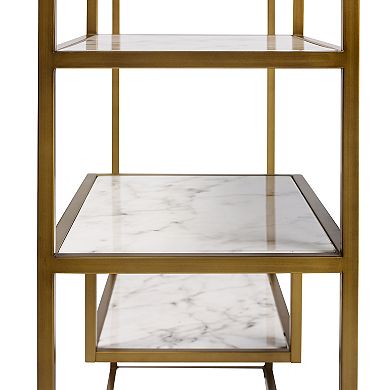 Teamson Home Marmo Large 5-Tier Faux-Marble Display Shelf