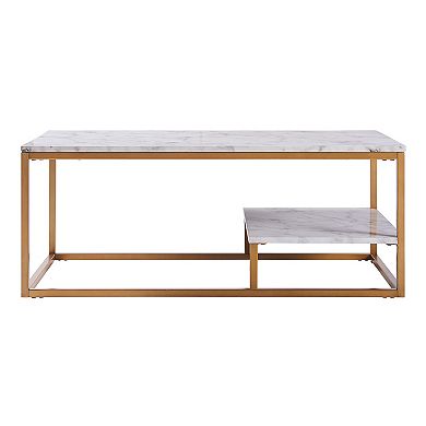 Teamson Home Marmo Faux-Marble Coffee Table