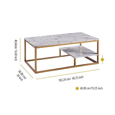 Teamson Home Marmo Faux-Marble Coffee Table