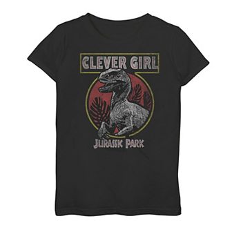 Girls 7-16 Jurassic Park Retro Raptor Clever Girl Graphic Tee