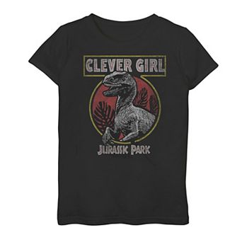Girls 7-16 Jurassic Park Retro Raptor Clever Girl Graphic Tee