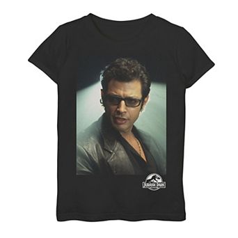 Girls 7-16 Jurassic Park Ian Malcolm Head Shot Photo Graphic Tee