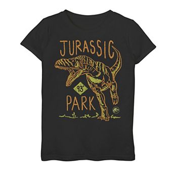 Girls 7-16 Jurassic Park 93 Raptor Color Pencil Doodle Graphic Tee