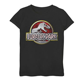 Girls 7-16 Jurassic Park Chrome Logo Graphic Tee