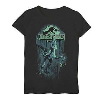 Girls 7-16 Jurassic World Raptor Paint Splatter Title Logo Graphic Tee