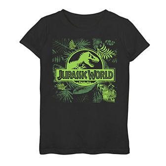 Girls 7-16 Jurassic World Grey Jungle Classic Logo Graphic Tee