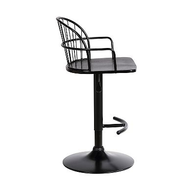 Armen Living Edward Adjustable Wood & Metal Barstool