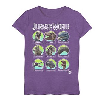 Girls 7-16 Jurassic World Dino Identification & Names Graphic Tee