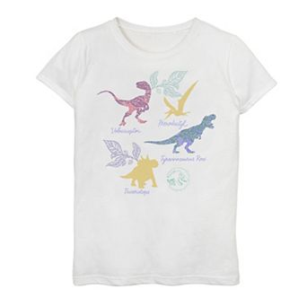 Girls 7-16 Jurassic World Colorful Dinos Tropical Graphic Tee
