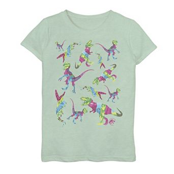 Girls 7-16 Jurassic World Two Dinosaur Color Pop Toss Graphic Tee