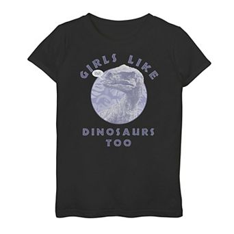 Girls 7-16 Jurassic World Two Raptor Girls Like Dinos Graphic Tee