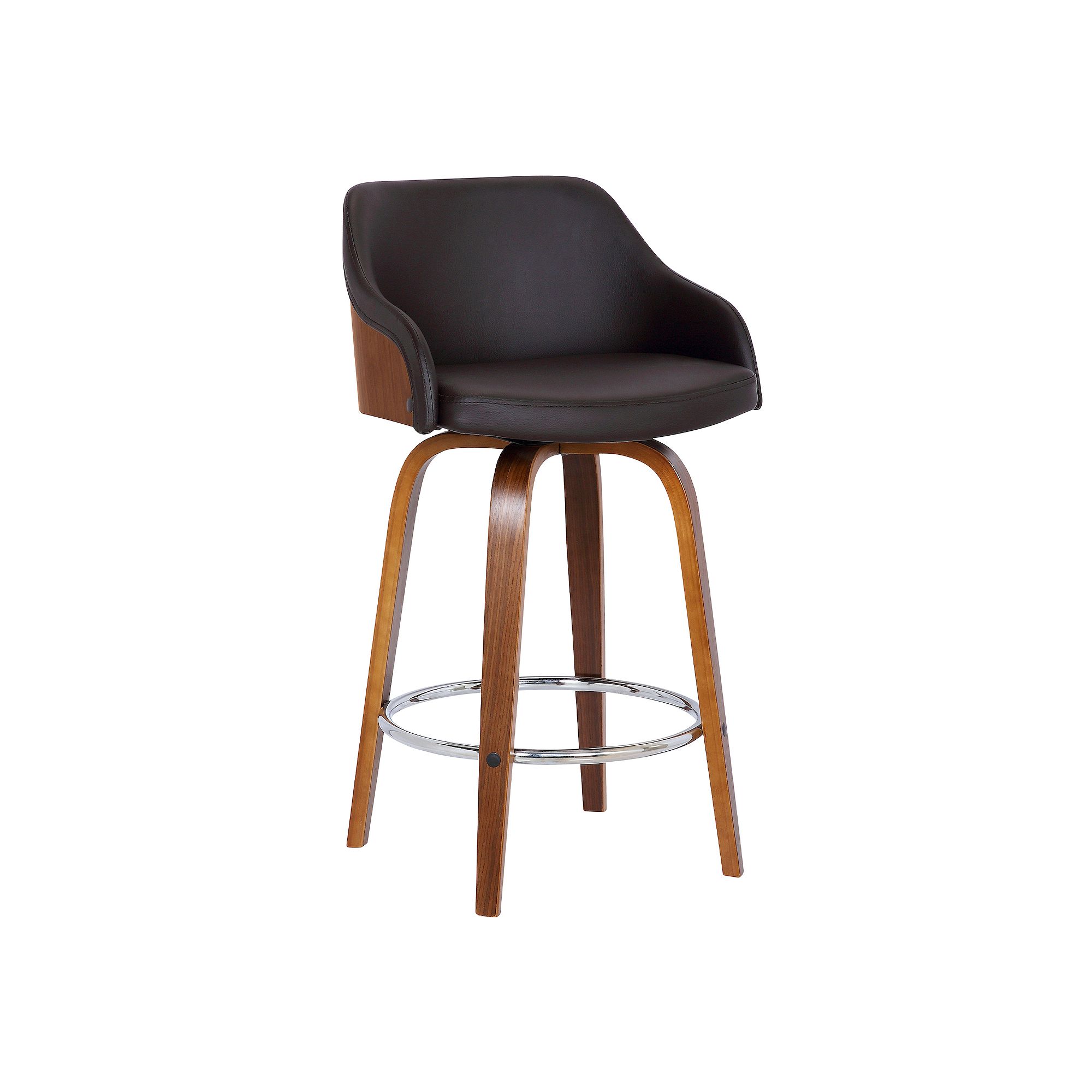 Armen Living Alec Contemporary Swivel Bar Stool, Grey