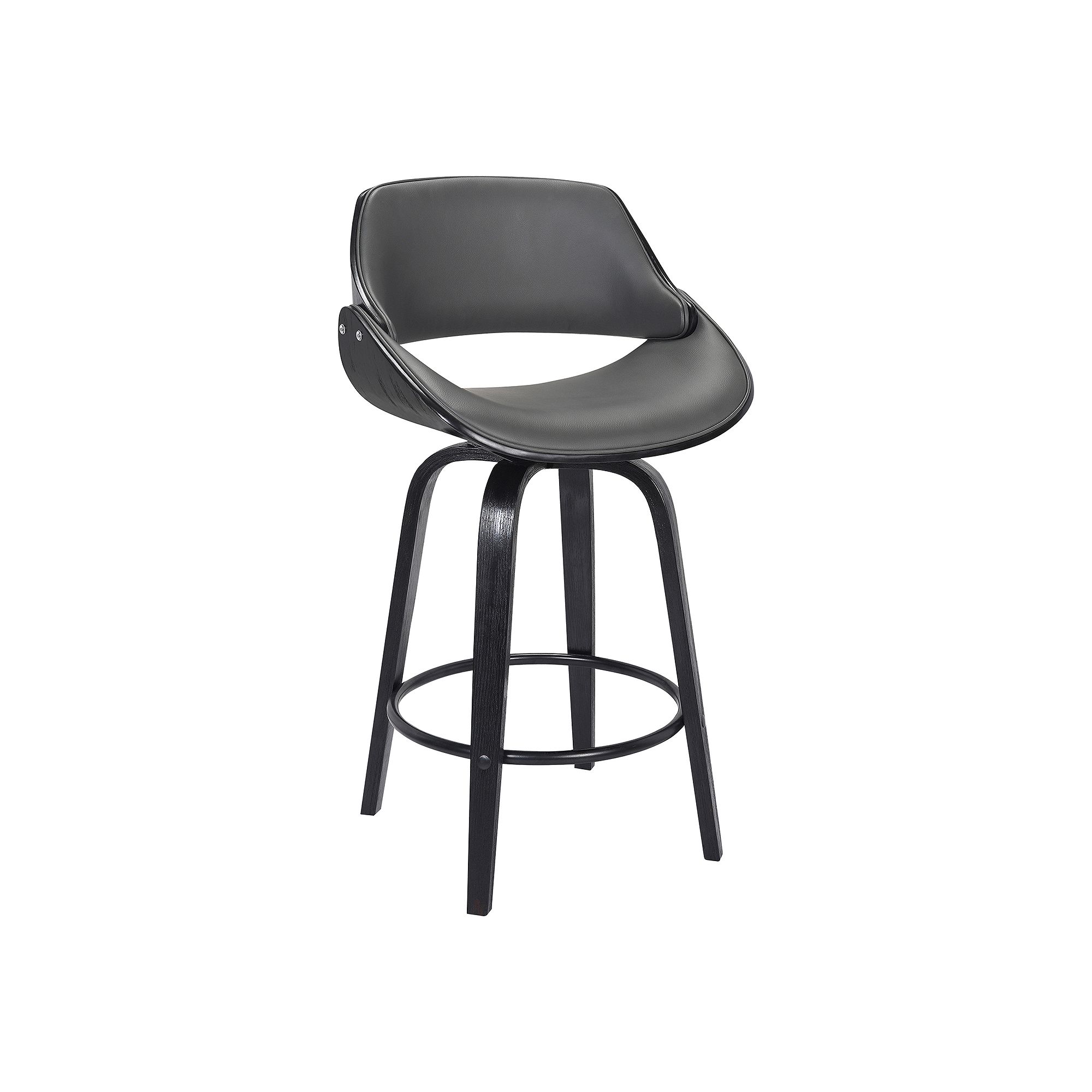 Armen Living Mona Contemporary 26-in. Counter-Height Swivel Barstool, Blac