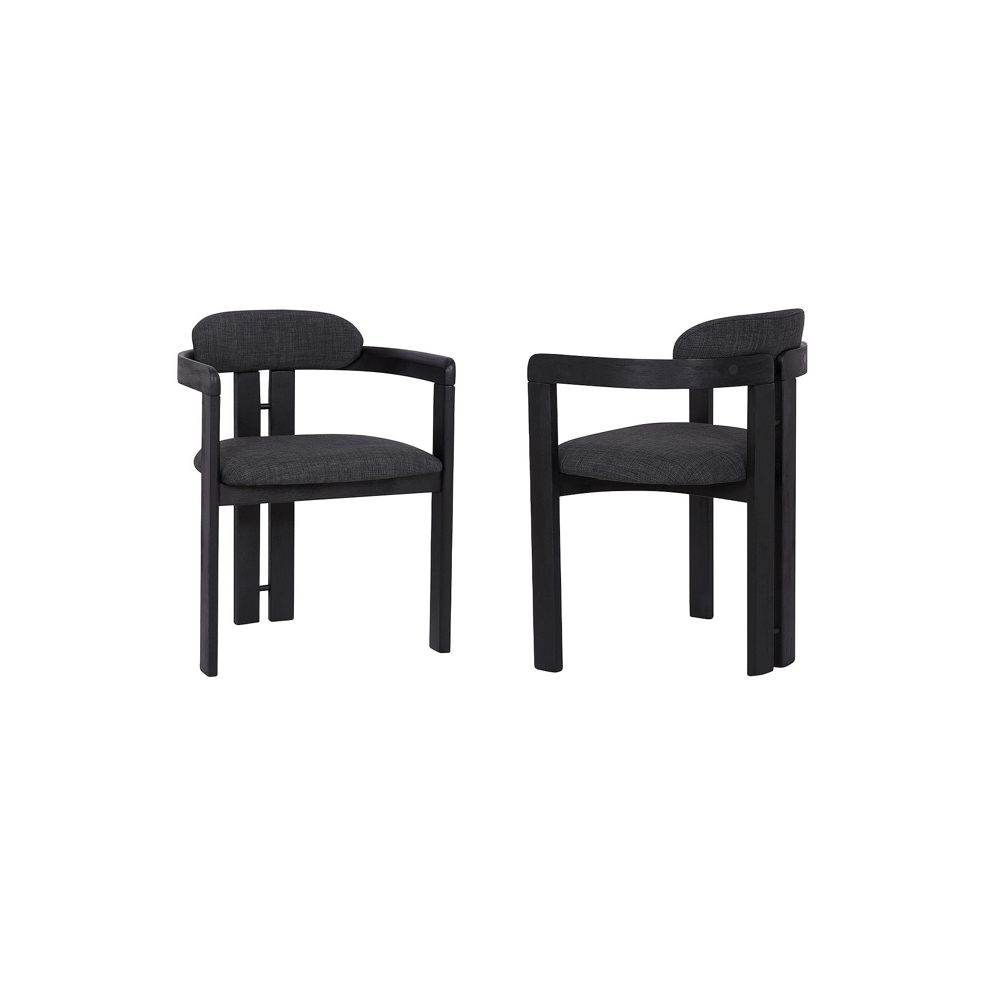 Armen Living Jazmin 2-Piece Contemporary Dining Chair Set, Black