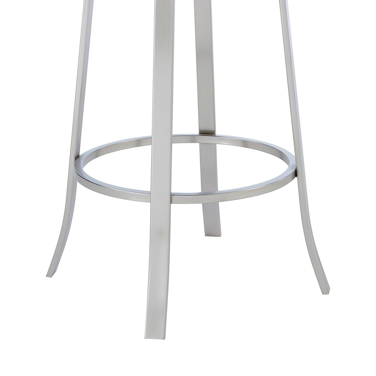 Underside view showing circular footrest on Lola barstool