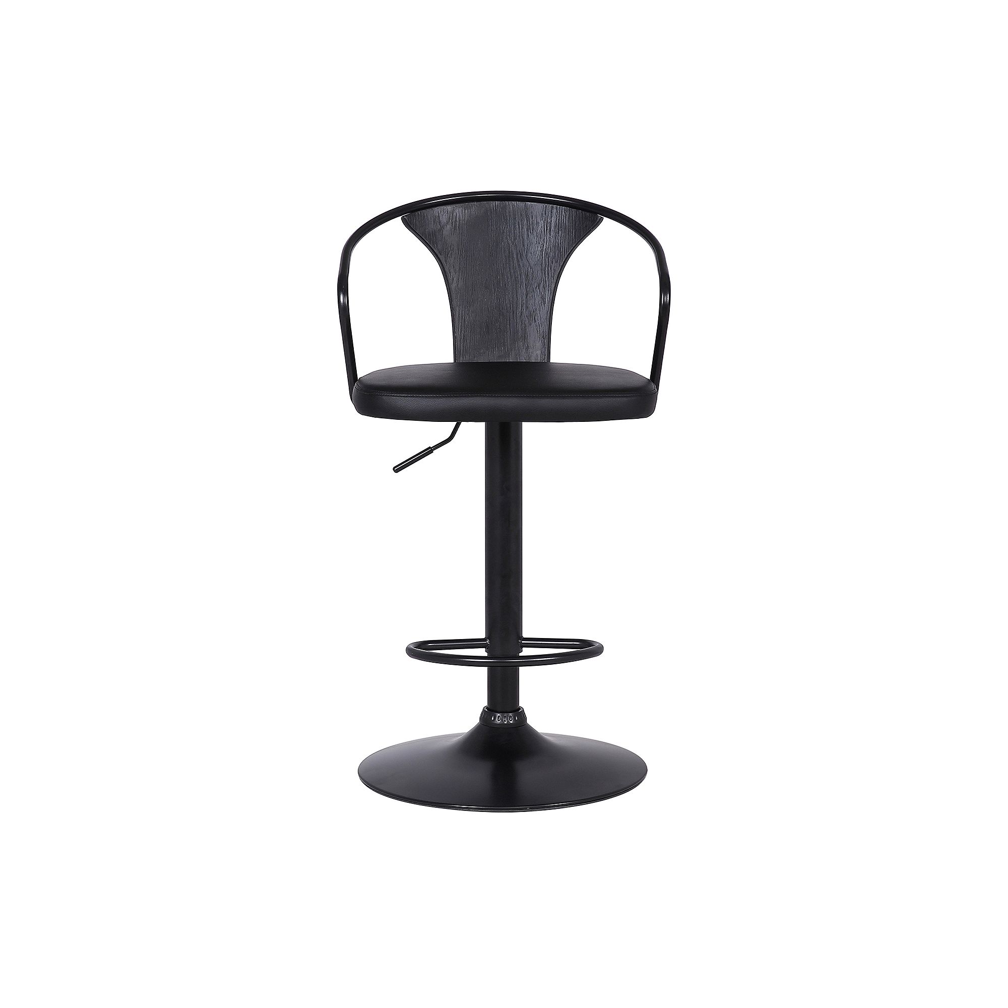 Armen Living Eagle Contemporary Adjustable Barstool, Black