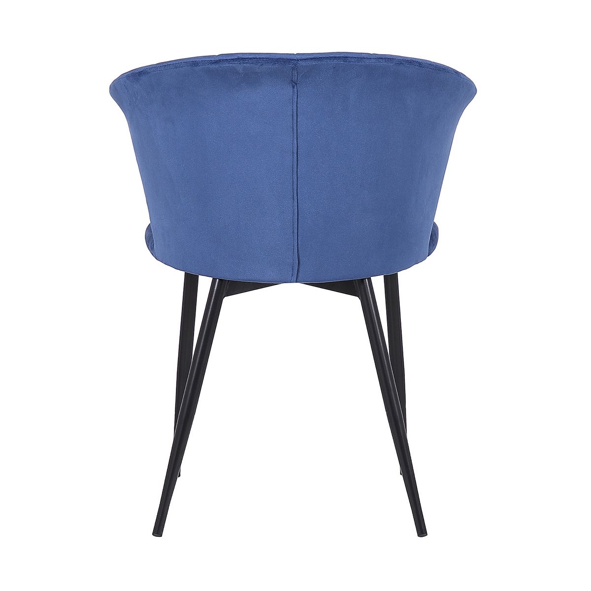 Lulu contemporary dining chair blue upholstered back with black legs