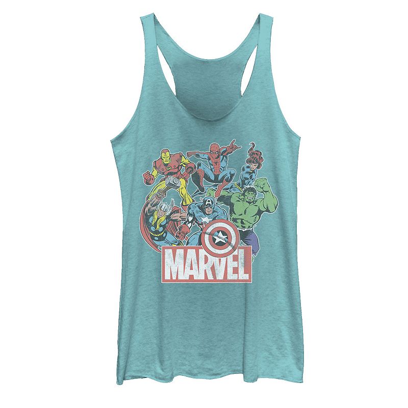 Juniors' Marvel Avengers Team Retro Comic Vintage Tank Top, Girl's, 