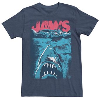 Men's Jaws Distressed Folded Poster Logo Tee