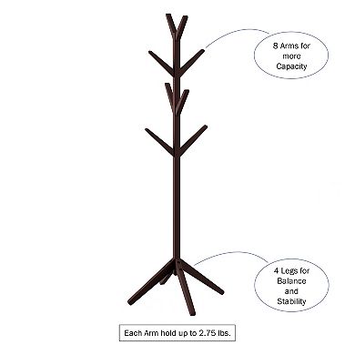 Lavish Home Modern Freestanding Wooden Coat Tree