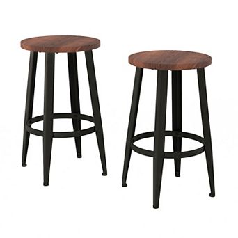 Vintage Inspired Casual Counter Stool 2 pc Set